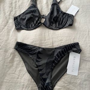 Athleta Zuma Plunge Bikini top and bottom 38 B/C